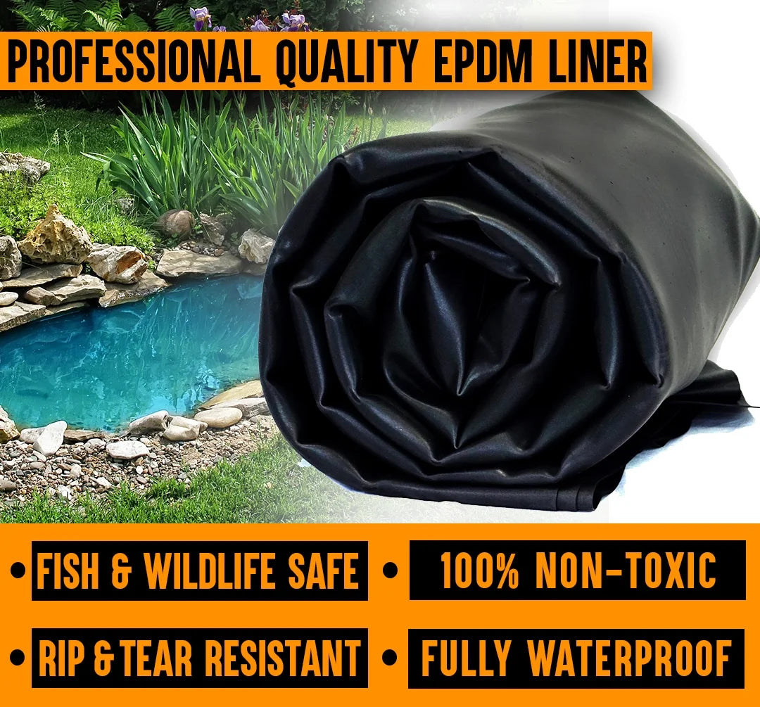 20 ft. x 40 ft. 45 Mil EPDM Rubber Pond Liner and Underlayment Combo E191897