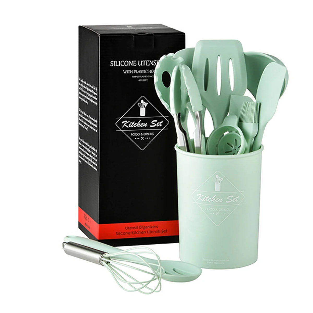 12 Pieces Silicone Kitchen Utensils Set with Holder T975248