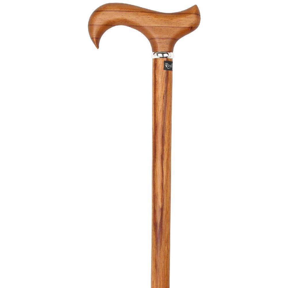 Genuine Rosewood Derby Walking Cane with Silver Collar F126950
