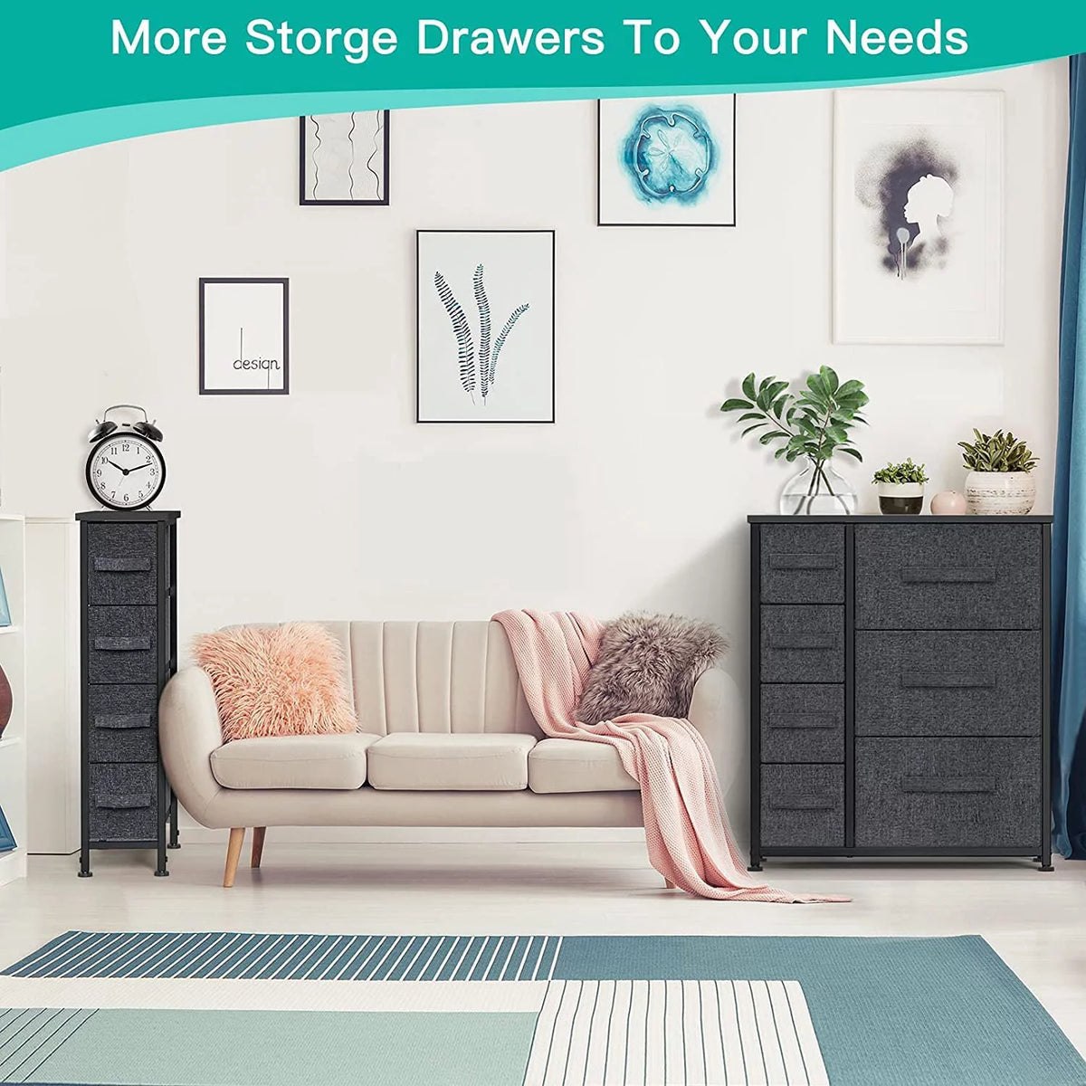 7 Drawer Fabric Storage Tower with Steel Frame P226