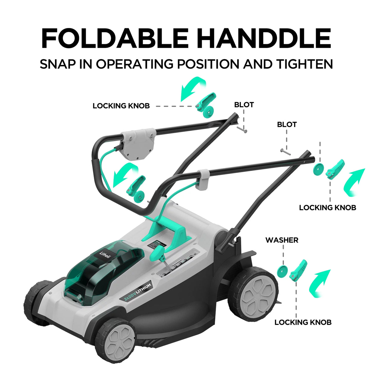 Cordless Lawn Mower with Brushless Motor P834