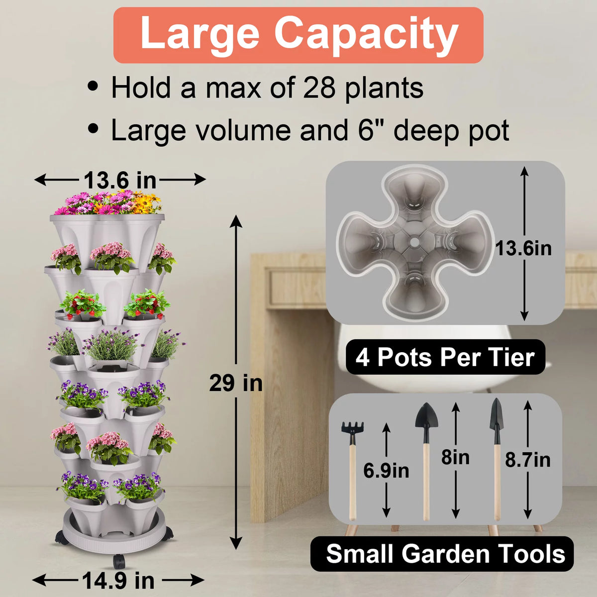 7 Tier Stackable Vertical Planter G6914