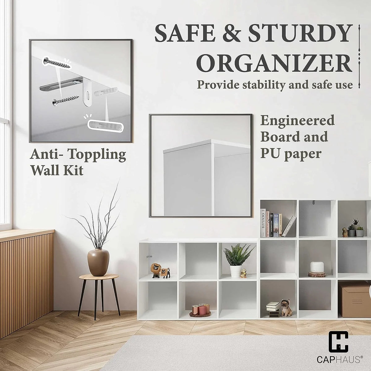11-Inch Cube Organizer Bookcase with Divider Q2042