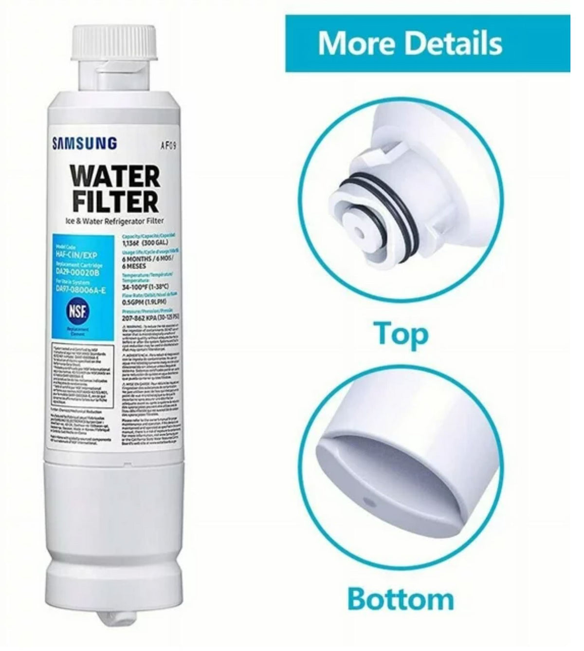 2 Pack Refrigerator Water Filter A90179