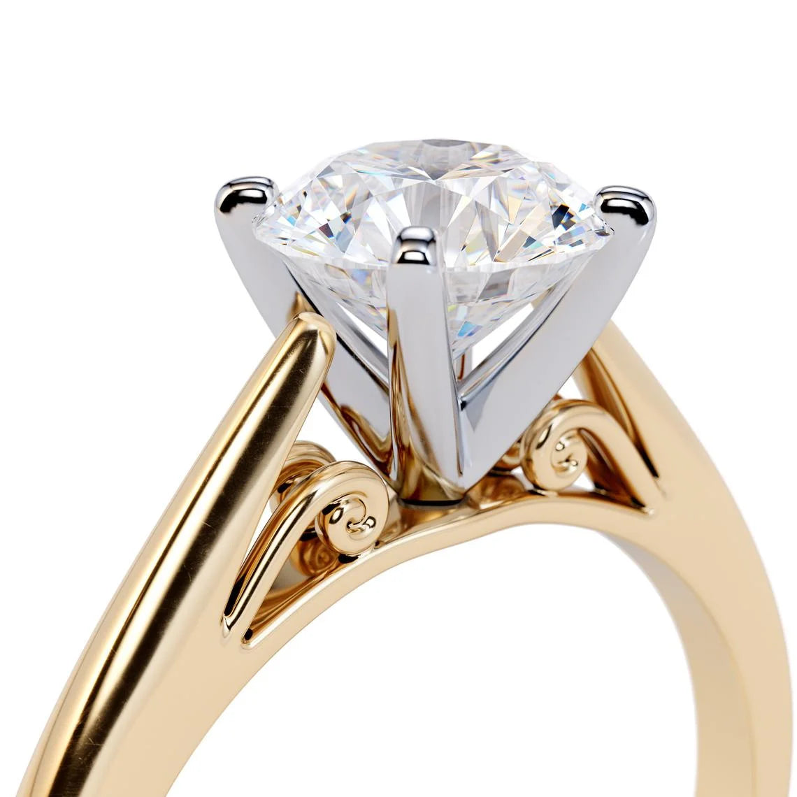 14K/18K White Gold Yellow Gold Solitaire Moissanite Engagement Ring L3197