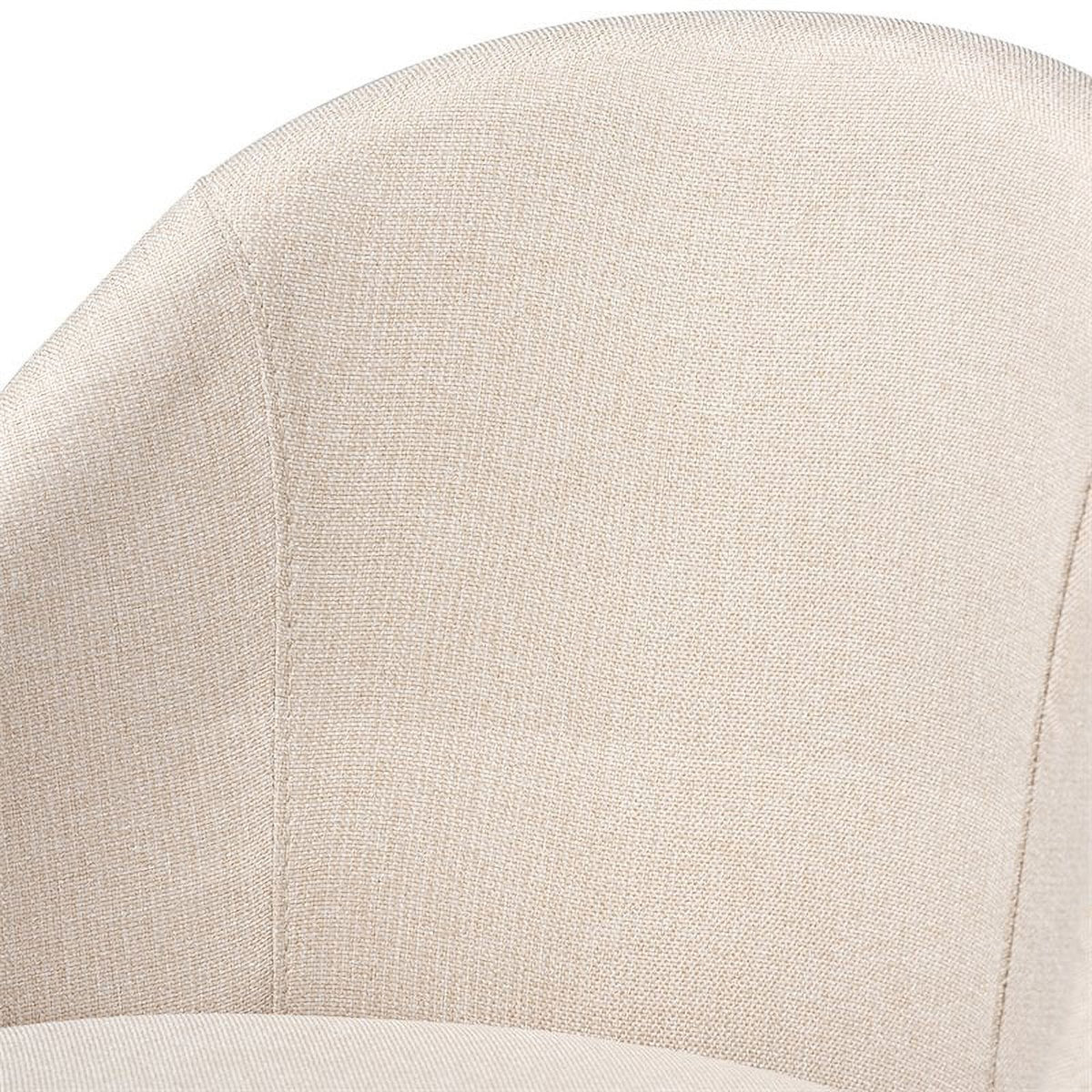 Beige Wood & Fabric Swivel Bar Stool (Set of 2) Z643