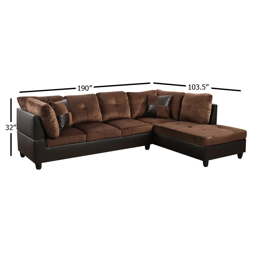 Brown Left Chaise Sectional R108353