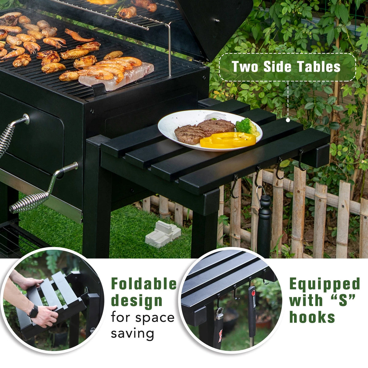 34-inch Portable Charcoal BBQ Grill V799545