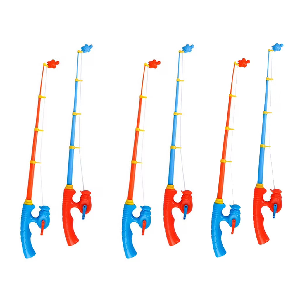 6pcs Plastic Fishing Rod Magnetic Fishing Game Educational Learning Toys U5521