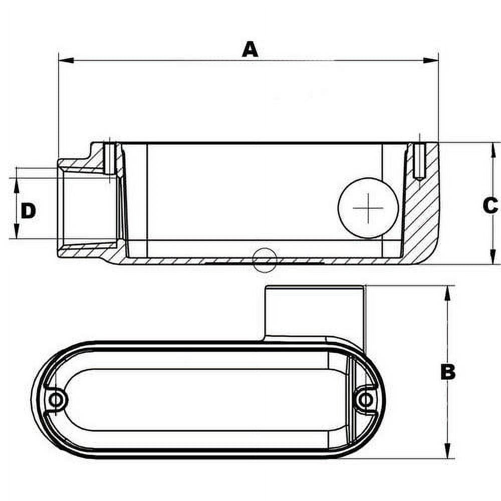 1-1/4" Threaded Aluminum Rigid Conduit Body Type LR with Cover Gasket T6738