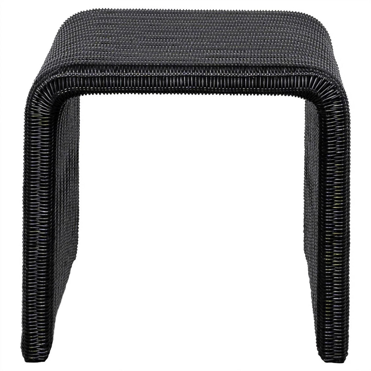 Black Woven Rattan Square End Table Q60109