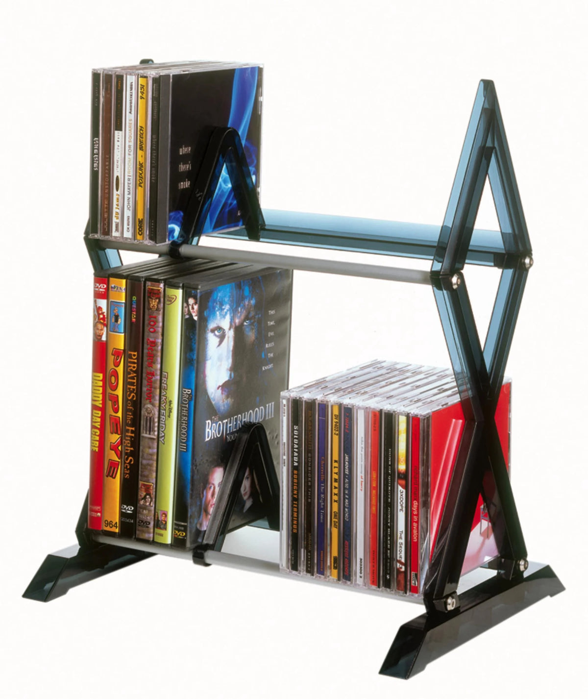 2-tier Media Rack with Movable Dividers N351