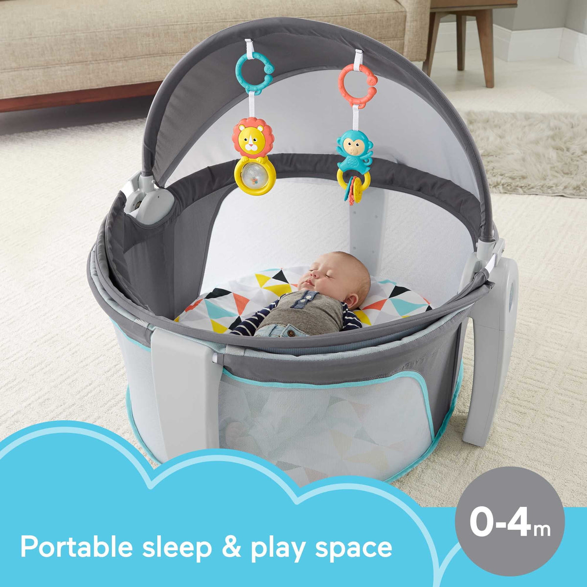 Portable Bassinet and Play Space with Toys J80341