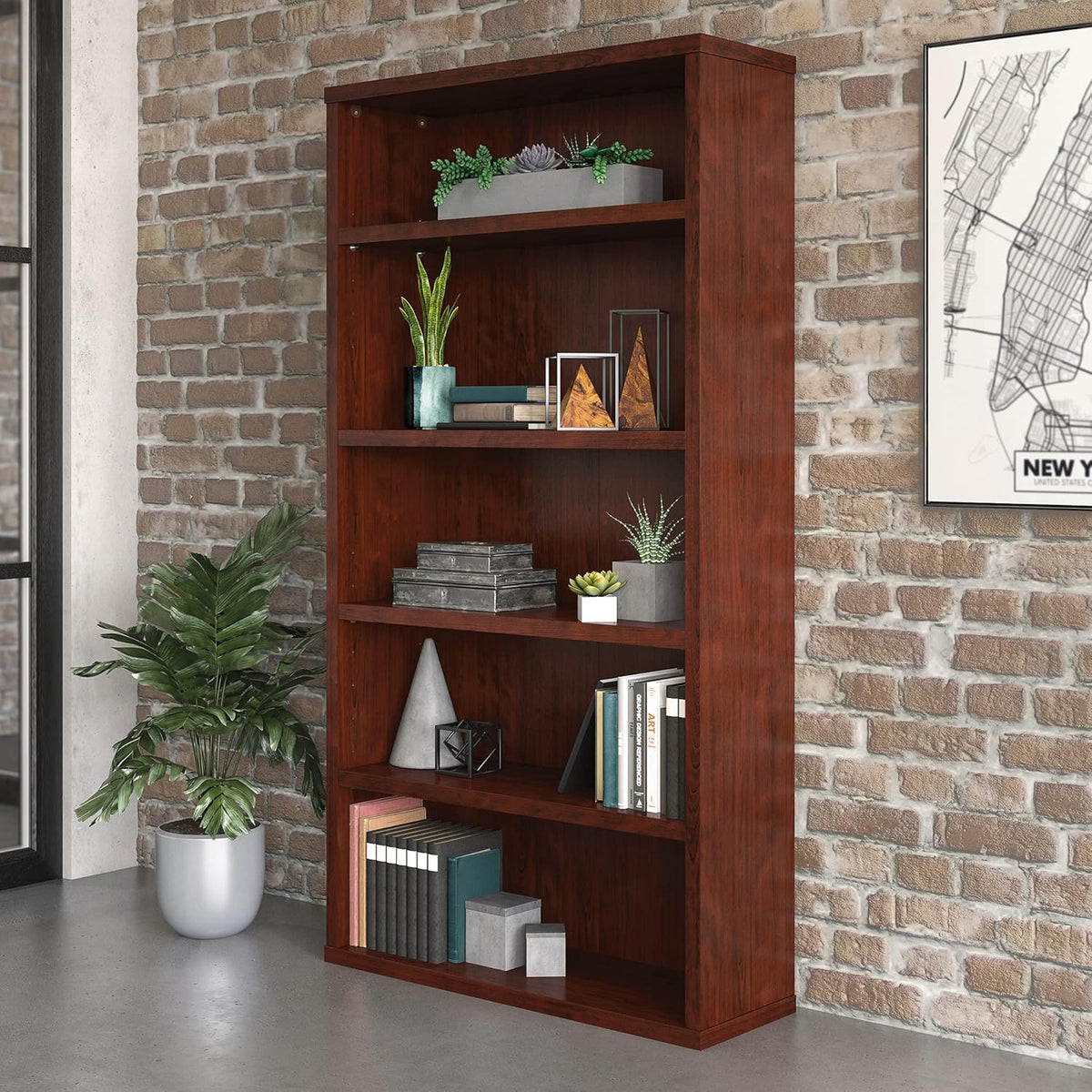 Classic Cherry Finish Bookcase E312