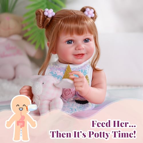 20 Inch Lifelike Reborn Baby Doll Girl with Blonde Curly Hair E968