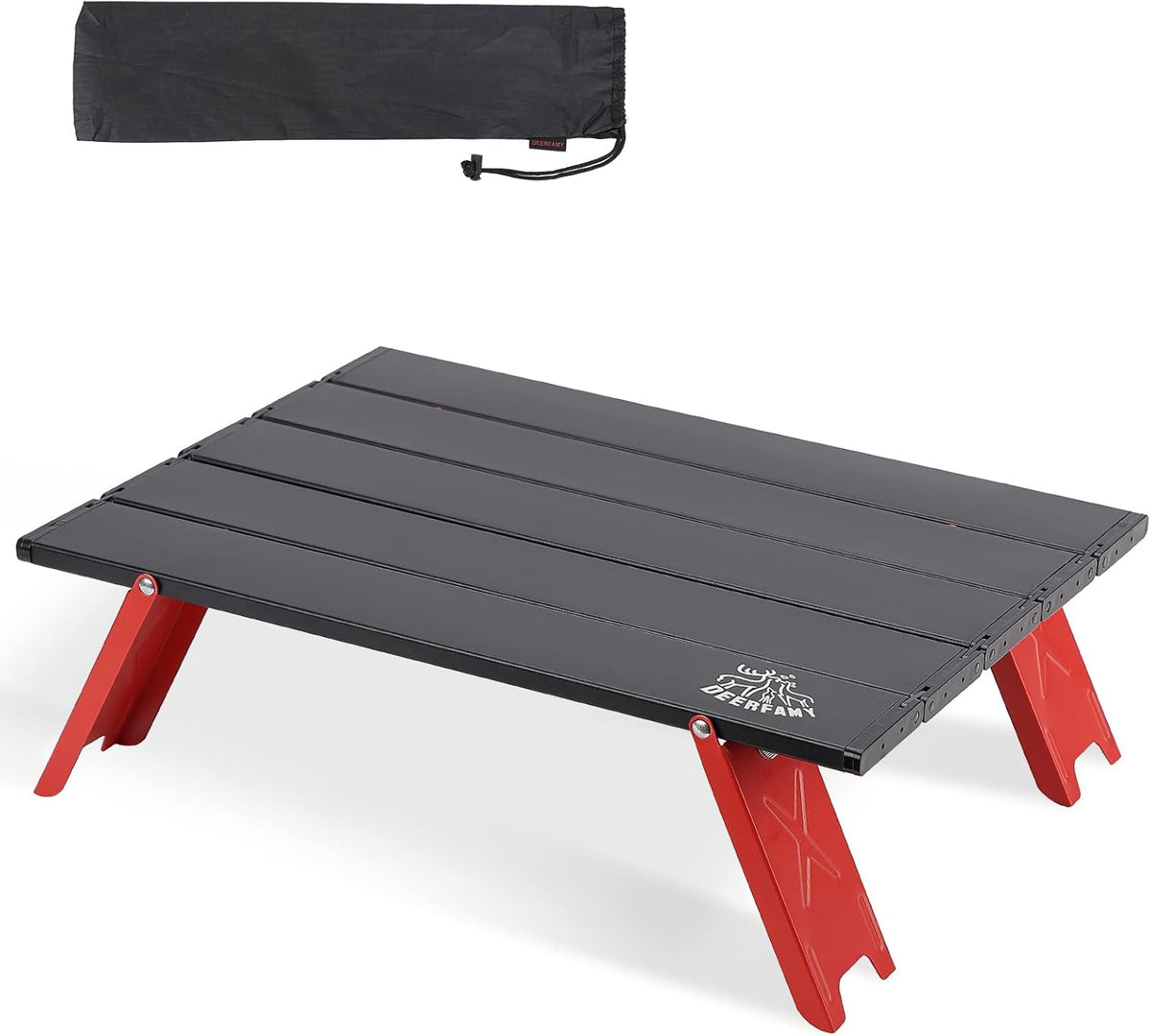 Black Ultralight Aluminum Folding Camping Table with Carrying Bag L2870