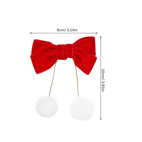4 Pairs Christmas Hair Bows Clips Velvet Barrettes Z3828