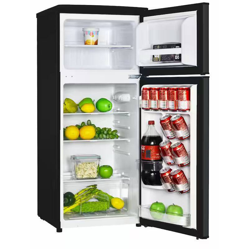 18.5 in. W 4.5 cu. ft. Black 2-Door Mini Refrigerator with Freezer H784