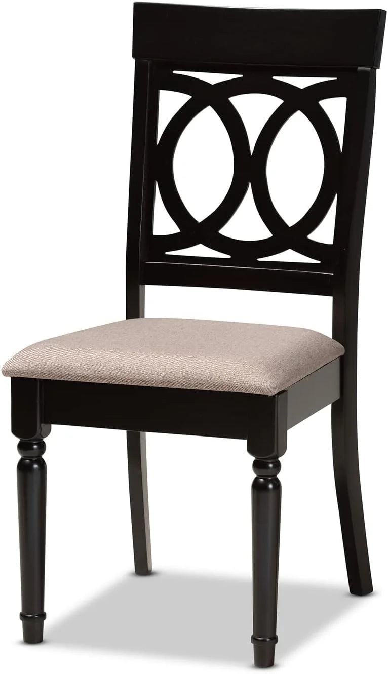 Sand Fabric Upholstered 2-Piece Dining Chair Set O7113