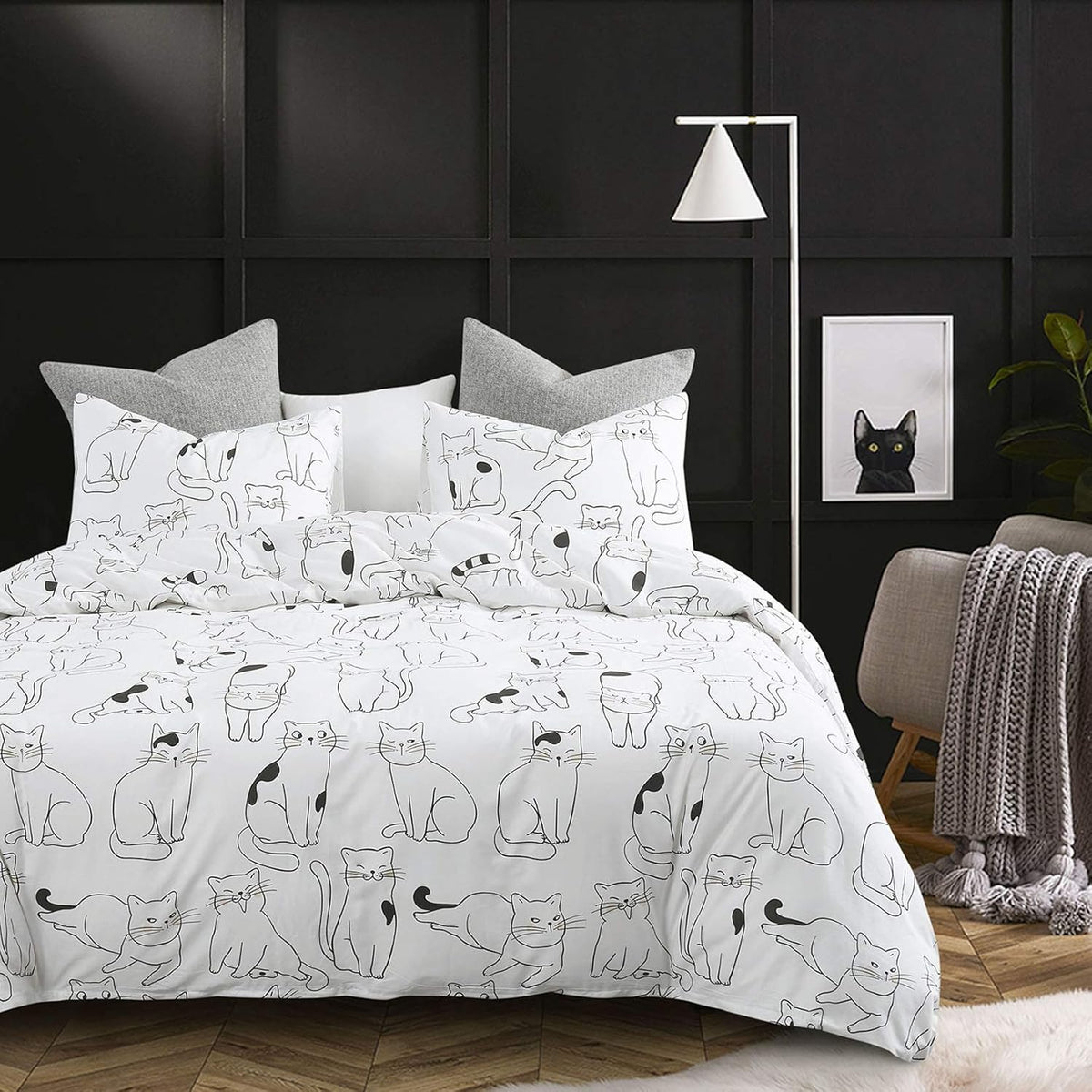 White 100% Cotton Twin Size Duvet Cover Set with Zipper Closure G1850