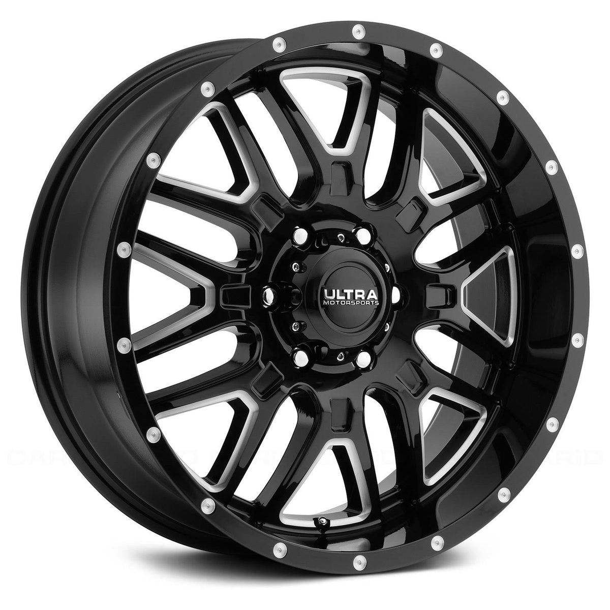 20x10 5x5.5 -25mm Black Milled Wheel P74848