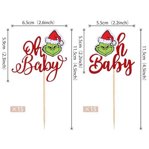 36 PCS Christmas Cupcake Toppers Double Sided Cupcake Picks A4053